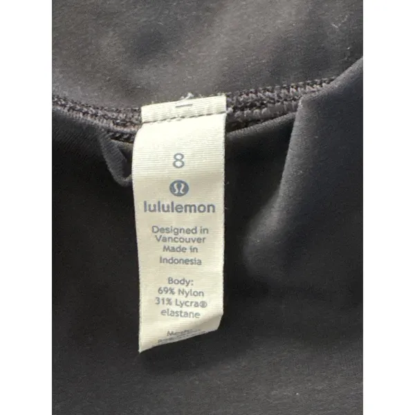 Lululemon Black High Rise Macrame Lattice Leggings Size‎ 8 Yoga Workout Pants - Image 9