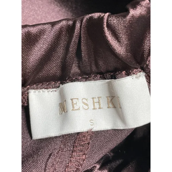 Meshki Women's Black Silk Satin Long Sleeve Button Down Pajama Shorts Set XS/S - Image 7
