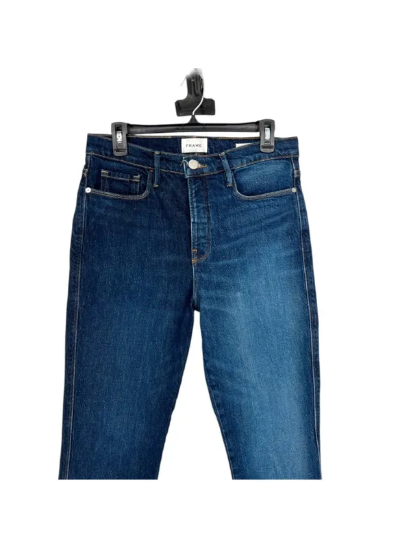 Frame Le Sylvie Slender Straight Jeans Two-Tone Denim Cropped Size 29 - Image 2