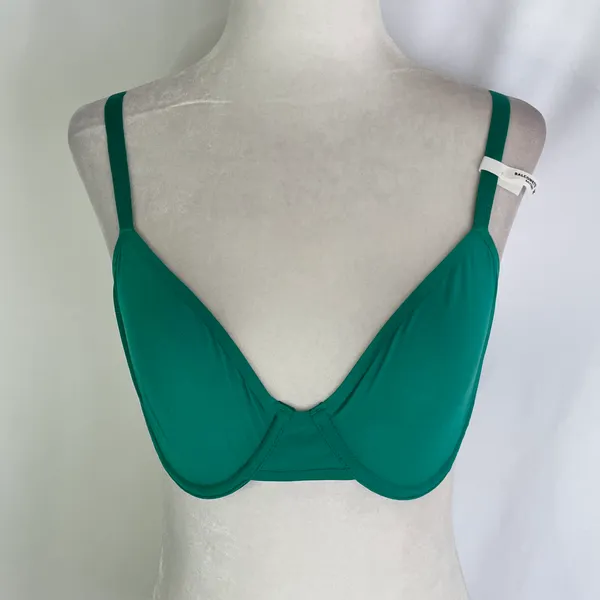 Aerie New SMOOTHEZ Mesh Unlined Underwire Balconette Bra Green Envy Size 36C - Image 2