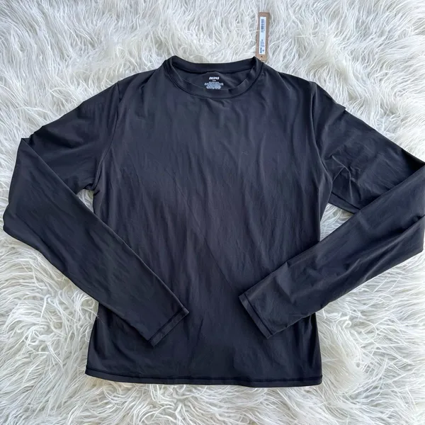 Skims Fits Everybody Long Sleeve T-Shirt Onyx Size Large - Image 2