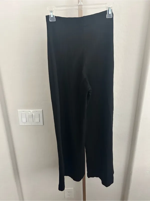 Ripley Rader Black Ponte Knit Long Wide Leg Pants Size 4 $198 - Image 5