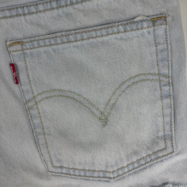 Levis 501 Original Light Denim Cut Off‎ Short High Rise Button Fly Momcore 27 - Image 11