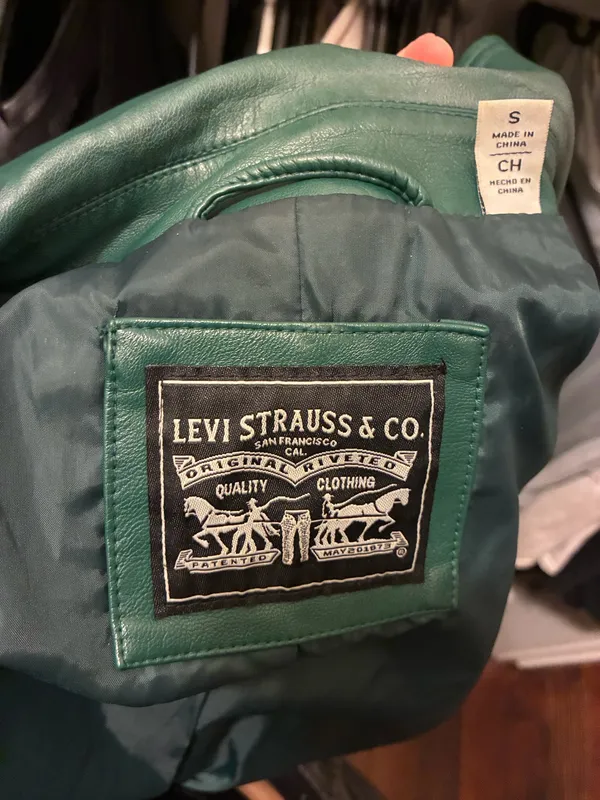 Levi’s green biker jacket - Image 3