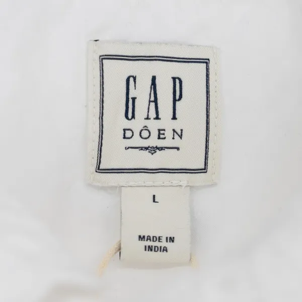 Gap x Doen Cotton Eyelet Lace Collared Button Down Blouse Shirt White Large - Image 2