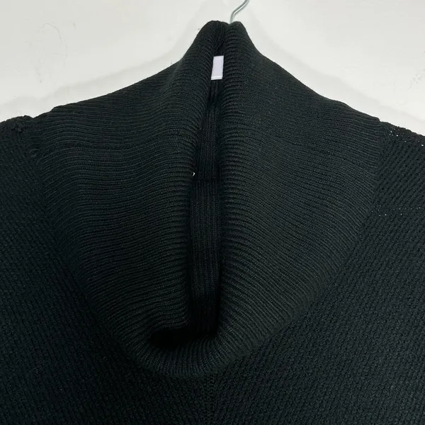 Lulus‎ Black Ribbed Cowl Neck Oversized Knit Sweater Dress Medium - Image 6