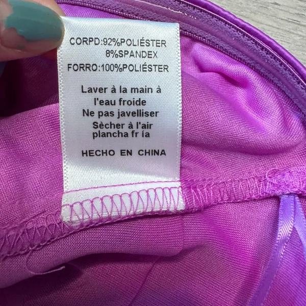 Sky to Moon Purple Satin Halter Corset‎ Top Deep V-Neck Hook-and-Eye NWOT Small - Image 4
