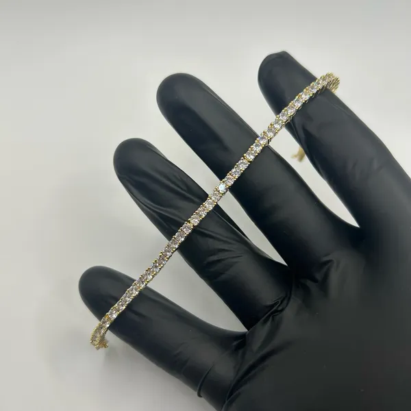 Orly Jewels Moissanite Tennis Bracelet Gold 3mm 7 Inch Brand New VVS1 Crazy Shine No Pass - Image 2