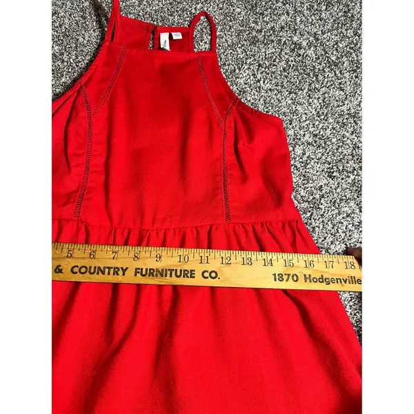 Speechless Halter Tiered Mini Dress Women S Red Ladder Lace Trim Sundress Boho‎ - Image 3