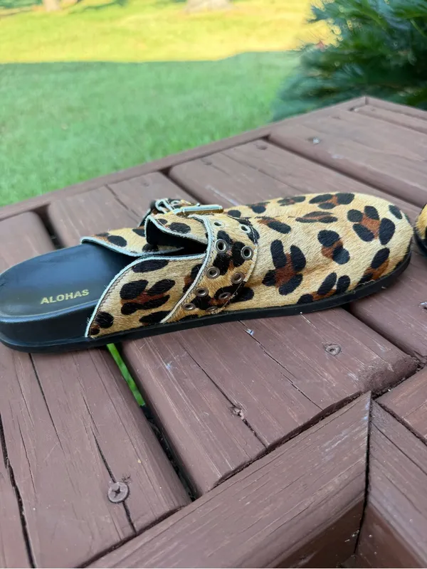 ALOHAS Halia Leopard Print Buckle Mules Clogs EU 41 US 10.5 $220 - Image 10