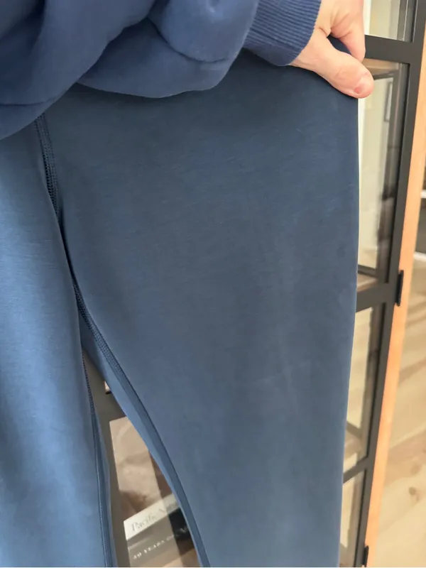 Lululemon Softstreme High-Rise Pants True Navy pockets wide straight leg - Image 9