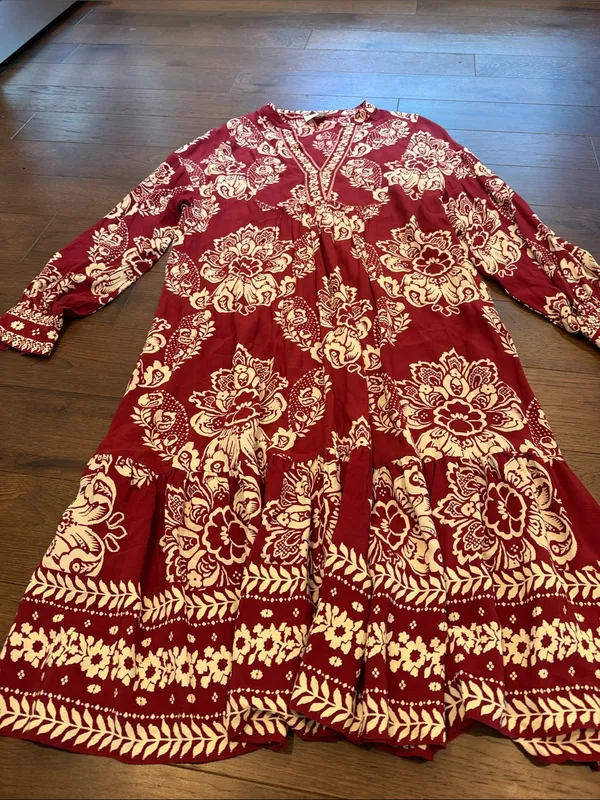 Sézane Boheme Midi Dress in Ornamental Print Size 38 - C11-644 - Image 8