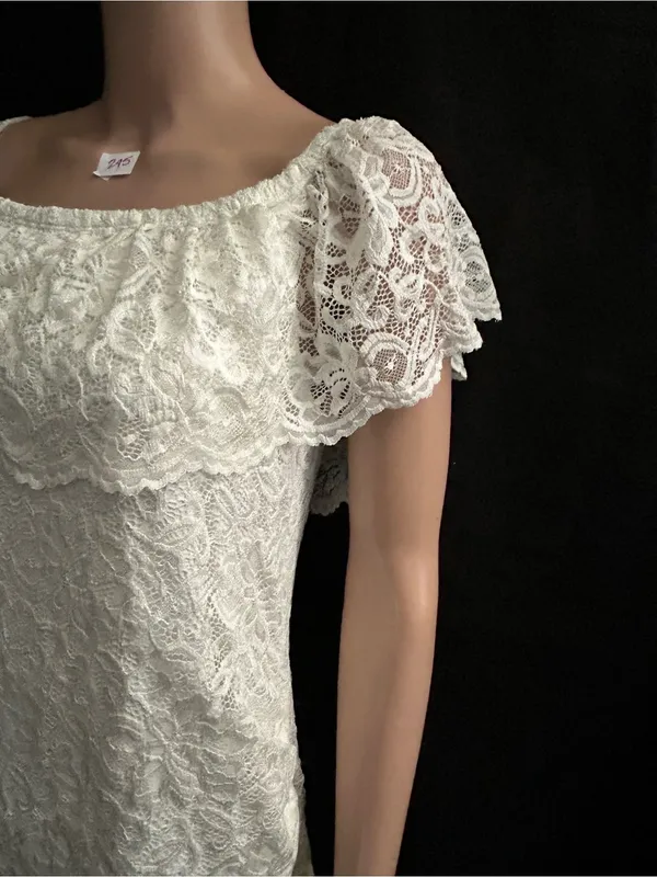 Pink Blush Women’s Lace Overlay Off-Shoulder Midi Dress in Ivory LG NWT - Image 3