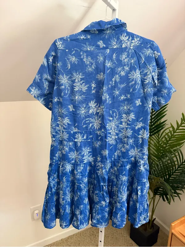 Sandro Pernille Tiered Linen Dress 36 - Image 5