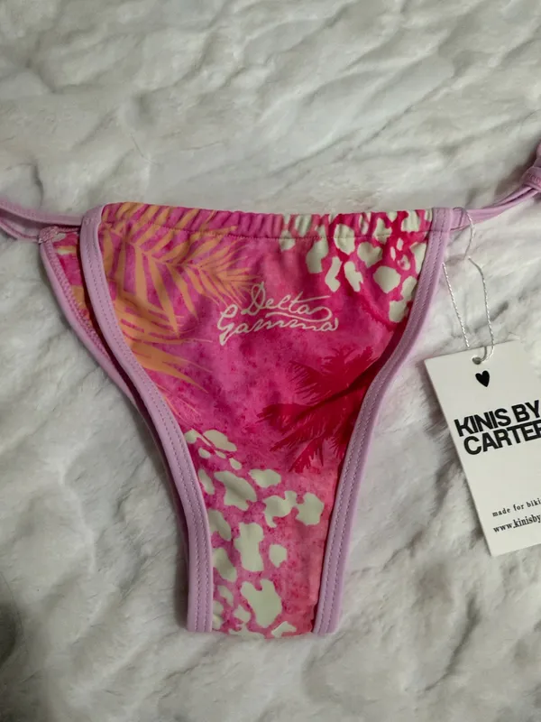 Kinis By Carter Tie Side Bikini Bottom Size Small . Pink - Image 5