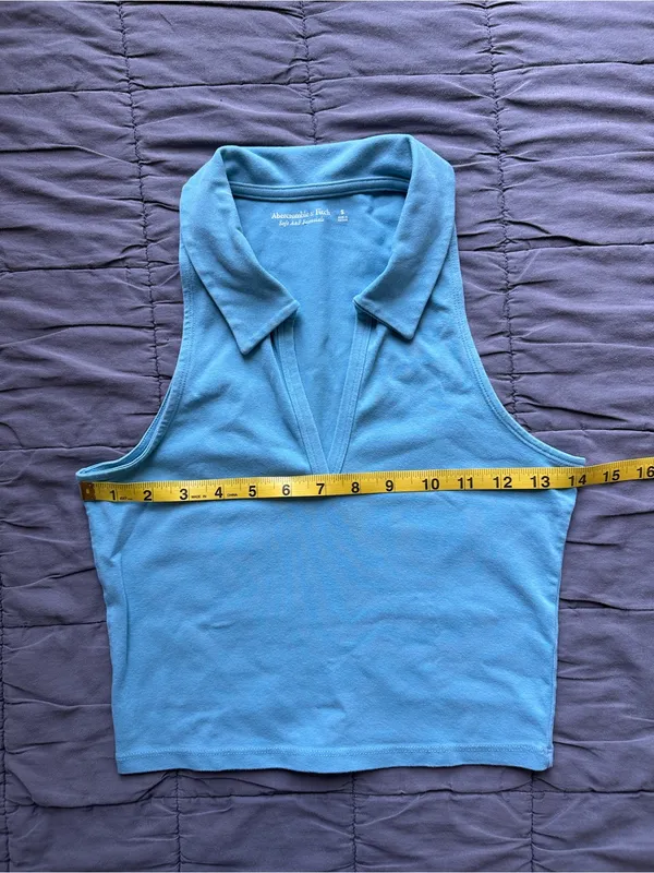 Abercrombie & Fitch Essential Polo Tank - Pool Blue - S - Image 12