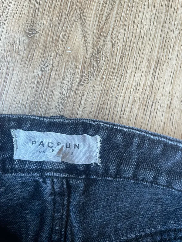 Pacsun Black Distressed Denim Mini Skirt | Size 23 - Image 2