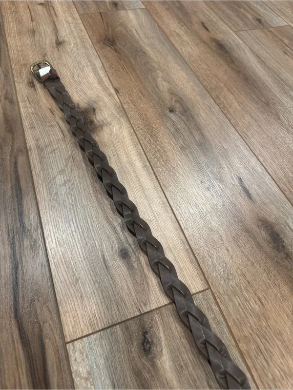 Casual Brown Western Boho Braided Faux Leather Belt | Size Large - Image 3