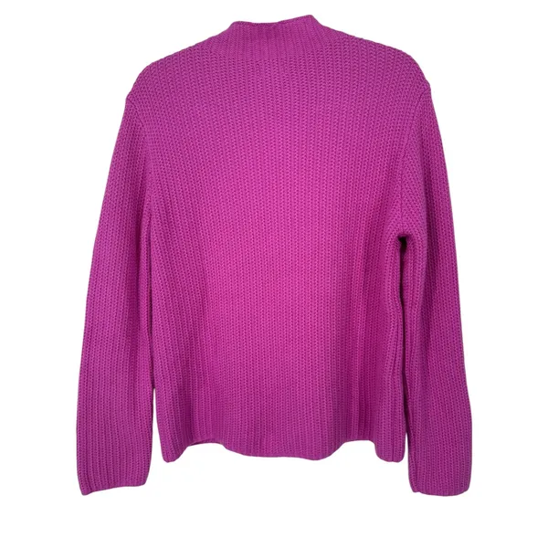 NWT J.Crew Womens Mock Neck Cotton Blend Sweater Fuschia Pink CP350 Size Large - Image 2