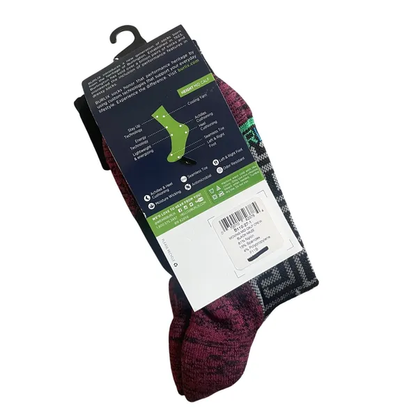 Burlix Moving Mid Calf Crew Socks Women 6-8.5 Black Maze Active Performance Tech - Image 3