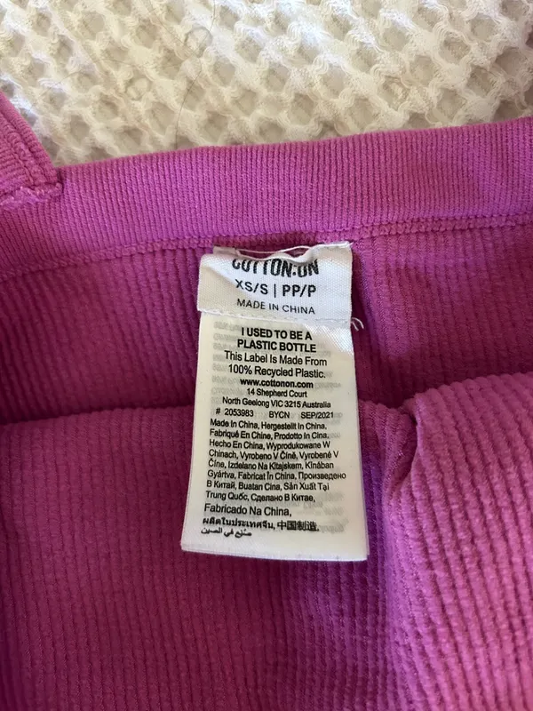 Cotton On Pink Crop Top Ribbed - Image 3