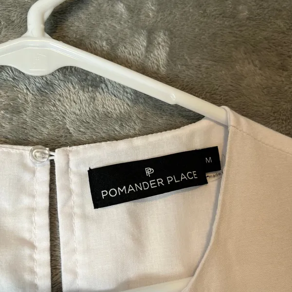 Pomander Place‎ Women's Size Medium White Quinn Tiered Mini Dress Cotton Blend - Image 6