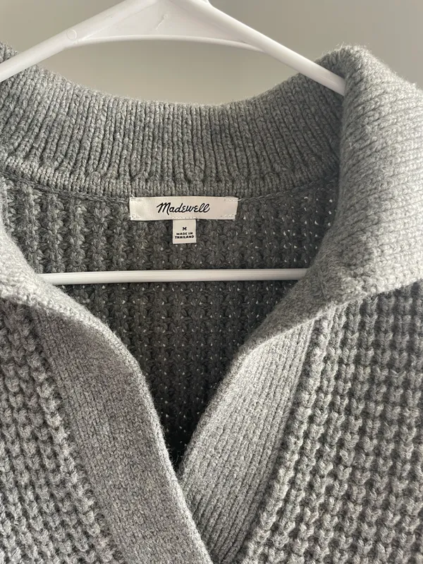 Madewell Gray Knit Collared Sweater - Image 3