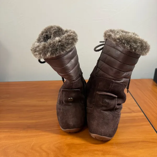 The‎ North Face Nuptse Purna II Winter Snow Boot Brown Suede PrimaLoft Insulated - Image 3
