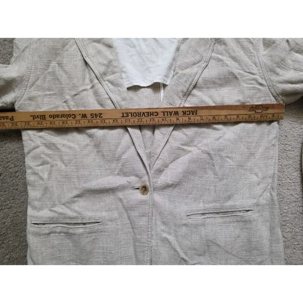 We The Free Jacket Women's Size Small Beige Oversized Linen Blend Blazer Oatmeal - Image 4