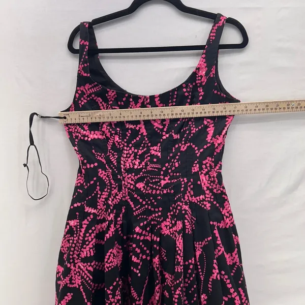 Jones New York Fit & Flare Dress Black‎ Pink 10 - Image 13