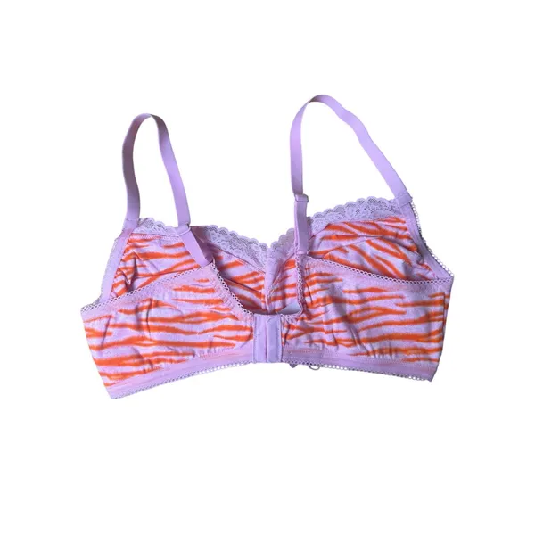 Savage X Fenty Lavender Orange Tiger Stripe Lace Sexy Comfortable Bralette 1X - Image 2