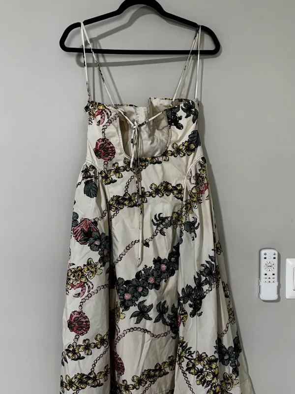 FREE PEOPLE cherish printed midi dress in ivory combo size large - Image 7