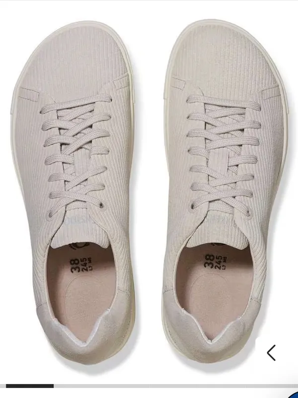Birkenstock Bend Low Suede Embossed Sneakers in Corduroy Antique White - Image 2