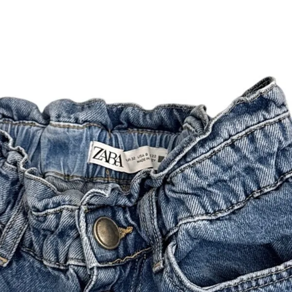ZARA Jeans Retro Paper Bag Timeless High Waist Denim Blue Jeans Size 0 - Image 5