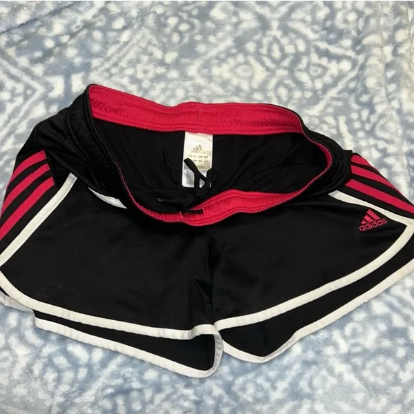 Adidas Women's Black and Pink Athletic Shorts - Image 2