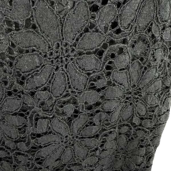 BB Dakota Black Lace Cotton Blend Round Neck V-Neck Back Lined‎ Tank Blouse XS - Image 3