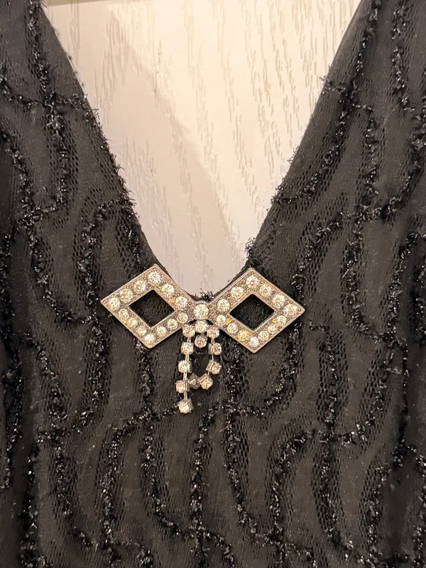 Vintage Poly Black Evening Gown - Image 2