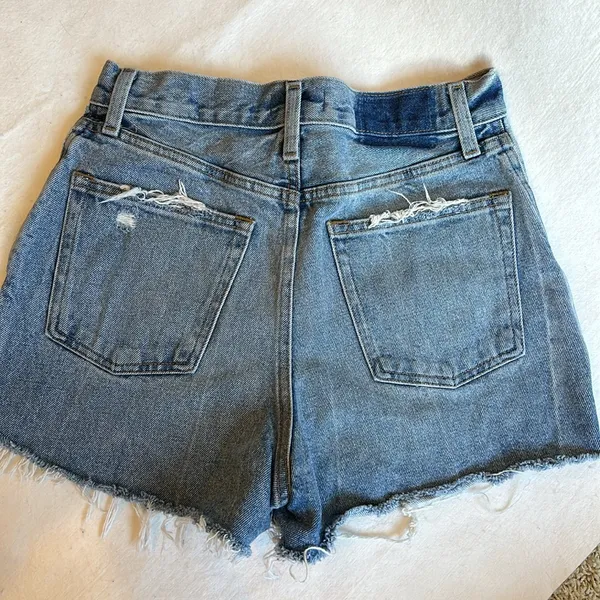 Abercrombie & Fitch Natural Rise distressed denim shorts - Image 6