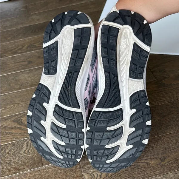 ASICS Gray and Pink Athletic Shoes with Cushioning - Image 5