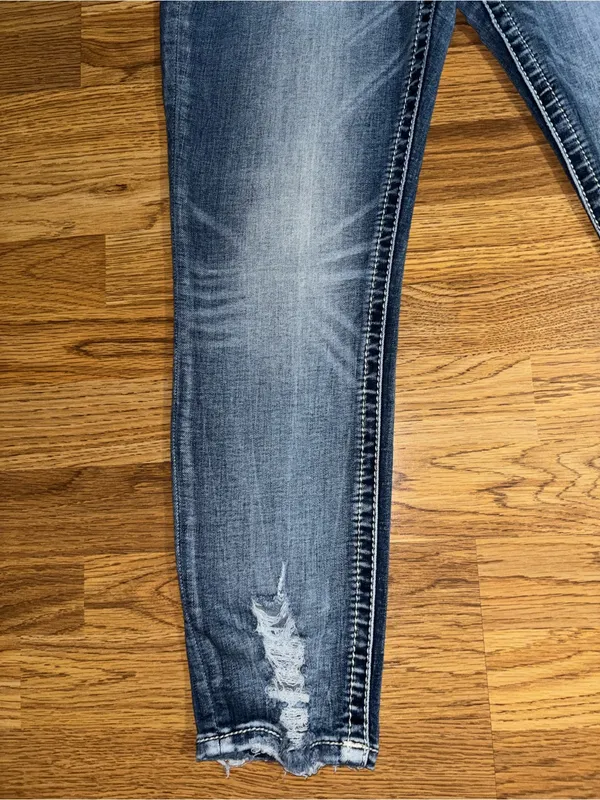 Miss Me Curvy Ankle Skinny Jeans Women’s Waist Size 27 Length 26 Distressed READ - Image 3