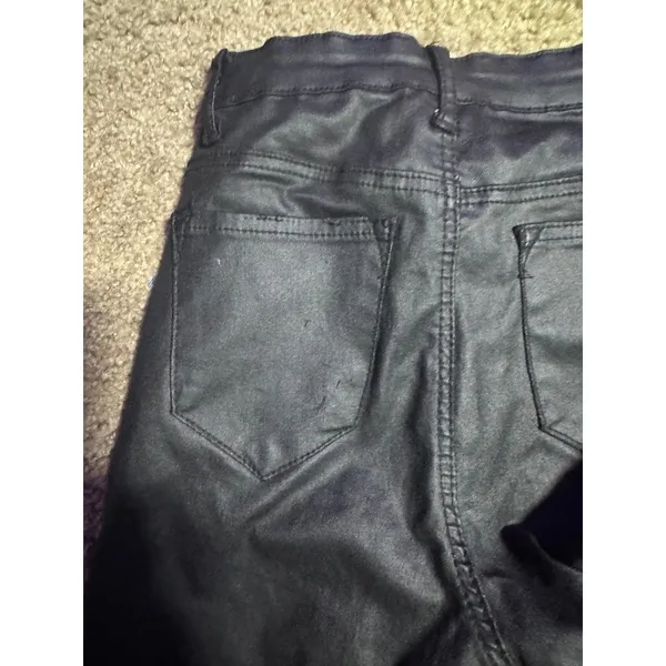 Edikted Black Coated Flare Jeans High‎ Waisted Bell Bottom Pants Juniors Small - Image 5