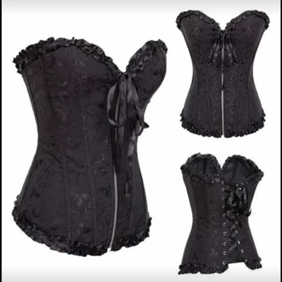 Corset Black Zipper Festival Cosplay New - Image 2