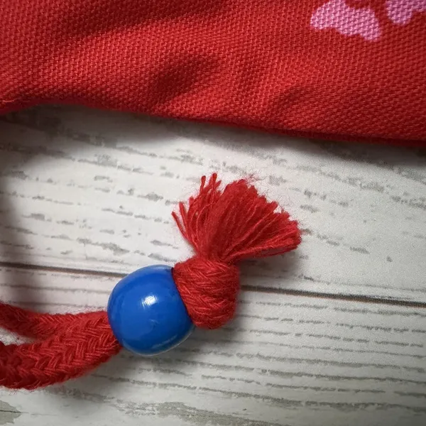 Hello‎ Kitty 2002 Vintage Red Drawstring Bag With Blue Birds Pouch Makeup Change - Image 3