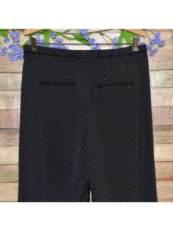 Elevenses Anthropologie Kingsland Pants Black White Dot Wide Leg Sailor Size 8 - Image 8