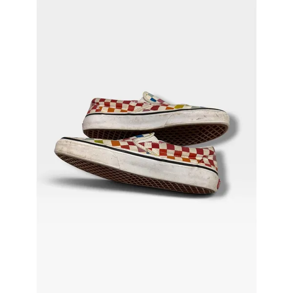 Vans Classic Slip-On Rainbow Checkerboard Pride Shoes Women's 8 Men's 6.5 - Image 4