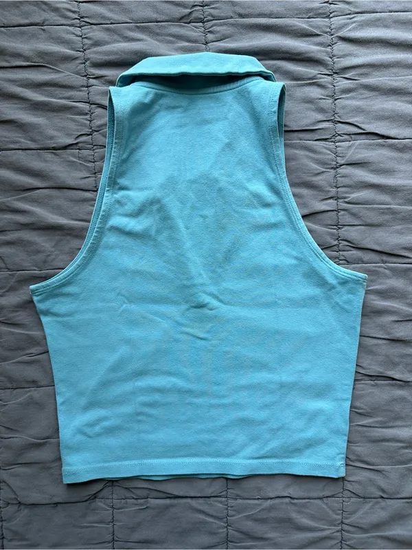 Abercrombie & Fitch Essential Polo Tank - Pool Blue - S - Image 10