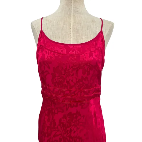 Privacy Please Mia Maxi Dress‎ Slip Maxi Floral Satin Hot Pink Size Small - Image 4