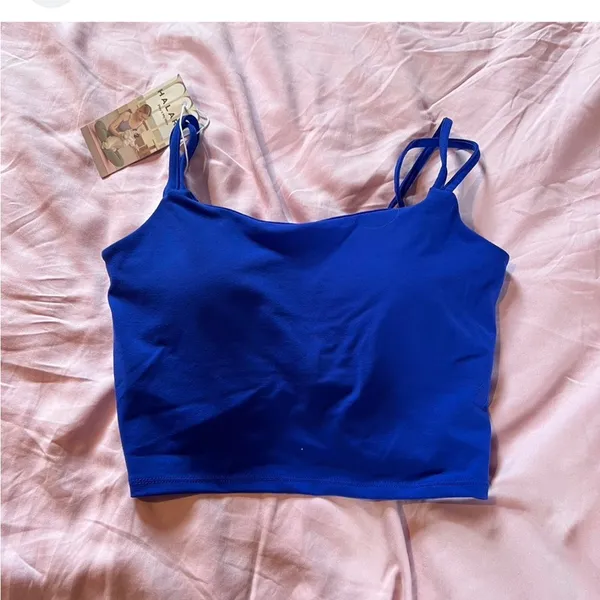 Blue Women's Strappy Top exercise cobalt blue size M Size M - Image 4