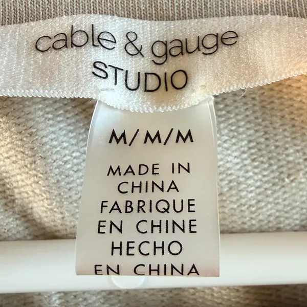 NEW Cable & Gauge Studio Size M Tan‎ Crew Neck Long Sleeve Sweatshirt Tan Size M - Image 3