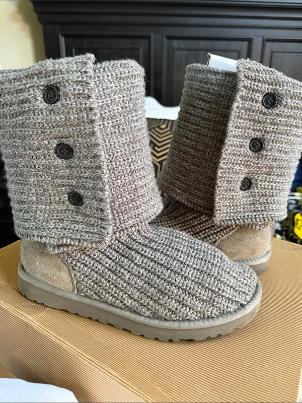 UGG Charcoal Knit Button Ankle Bootie - Image 7